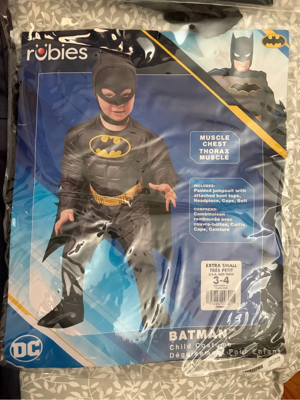 Batman Kids Costume - Size 3-4